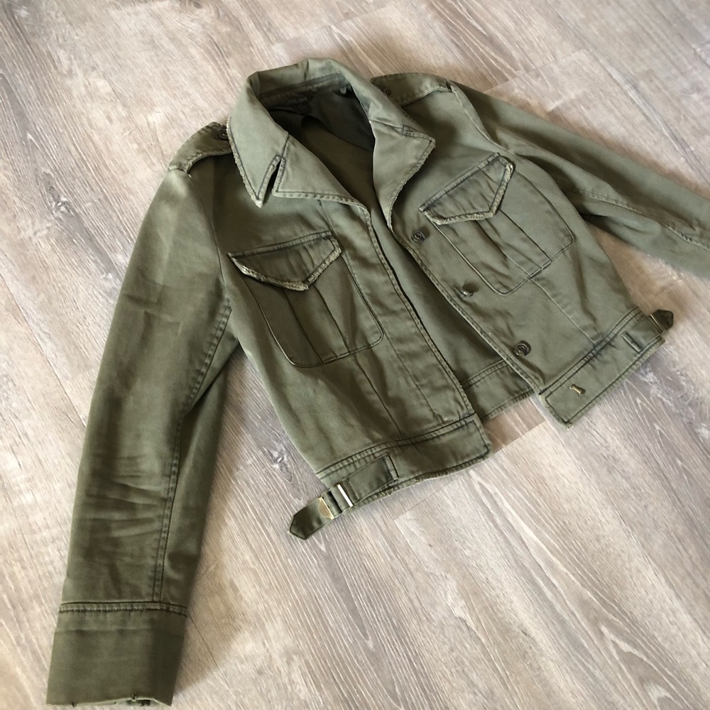 Evereve Peyton Jensen Cadet Jacket in Army Green Women's Small $138 - Picture 13 of 14